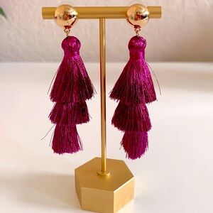 Express Brand Purple Fringe Dangle Earrings